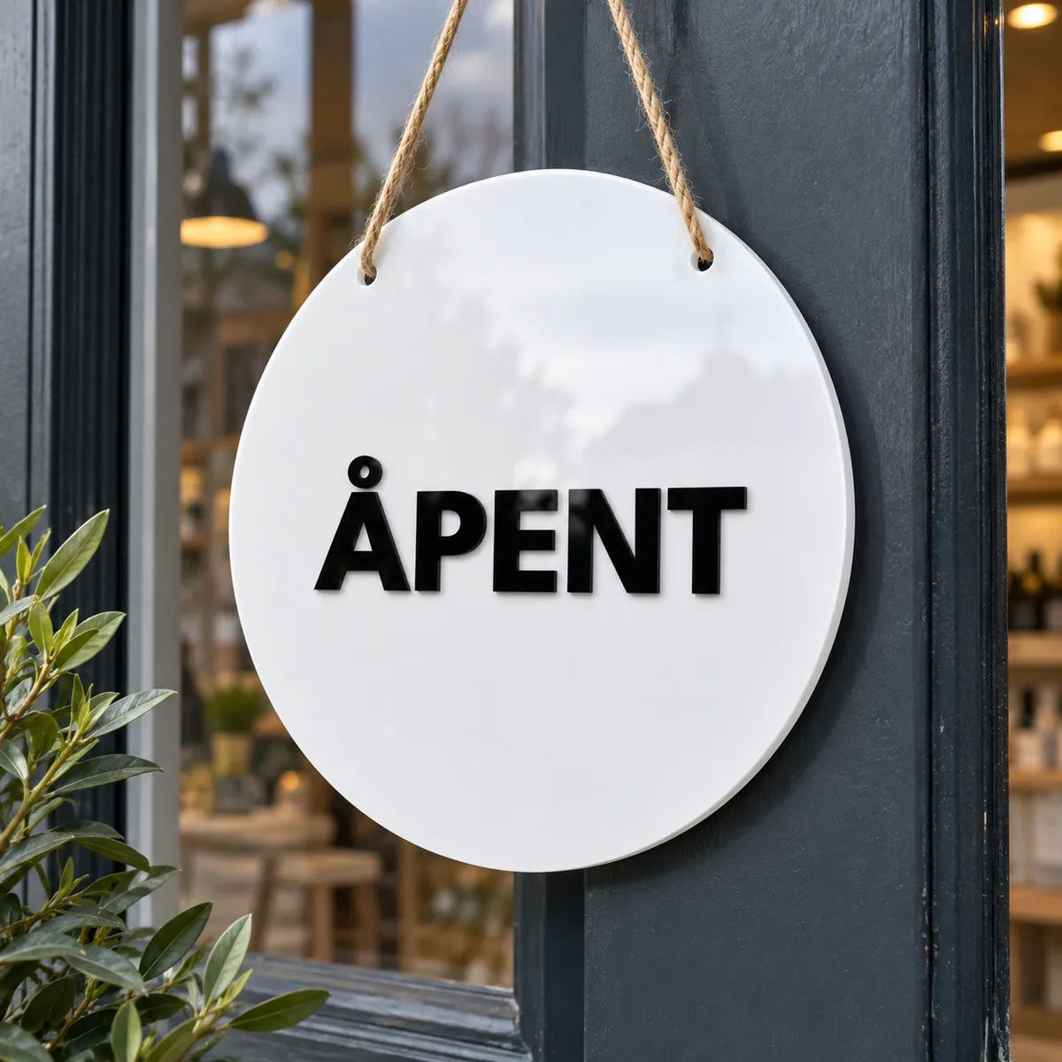 Lysning åpent/stengt-skilt