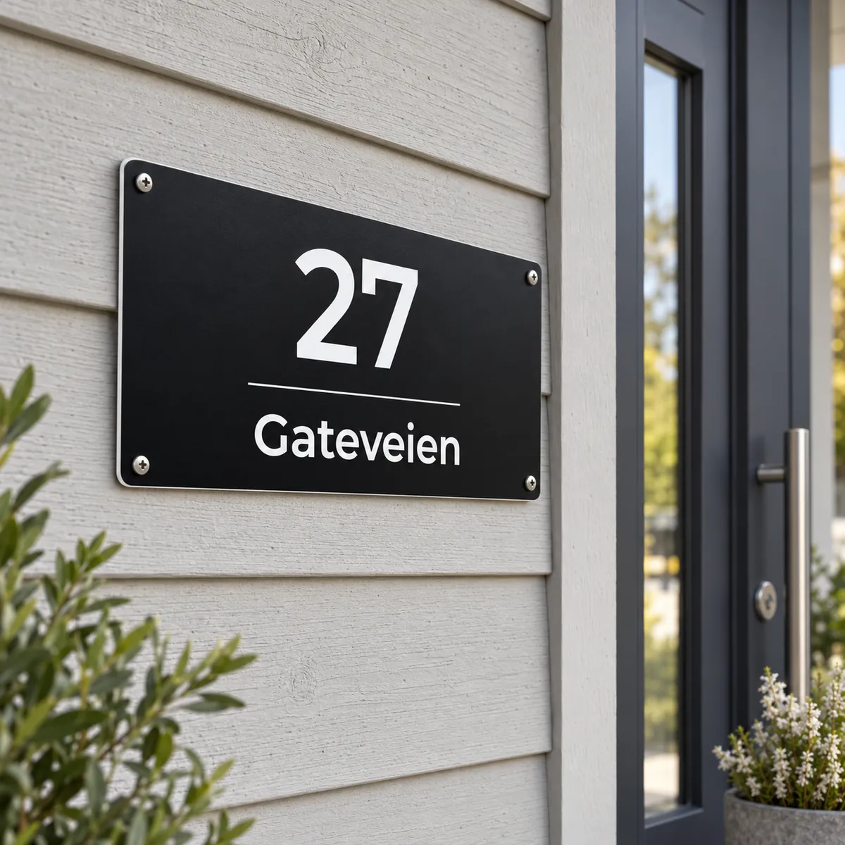 Skare nummerskilt med gatenavn